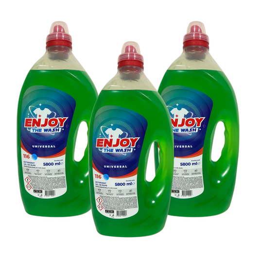 Pachet 3x Detergent Lichid Enjoy The Wash Universal Verde 5.775L
